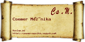 Csemer Mónika névjegykártya